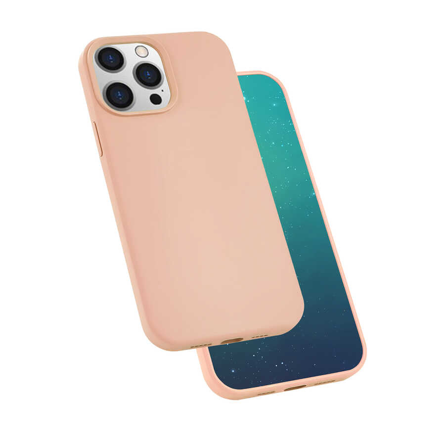 iPhone 13 Pro Kılıf Zore Silk Silikon - Pembe