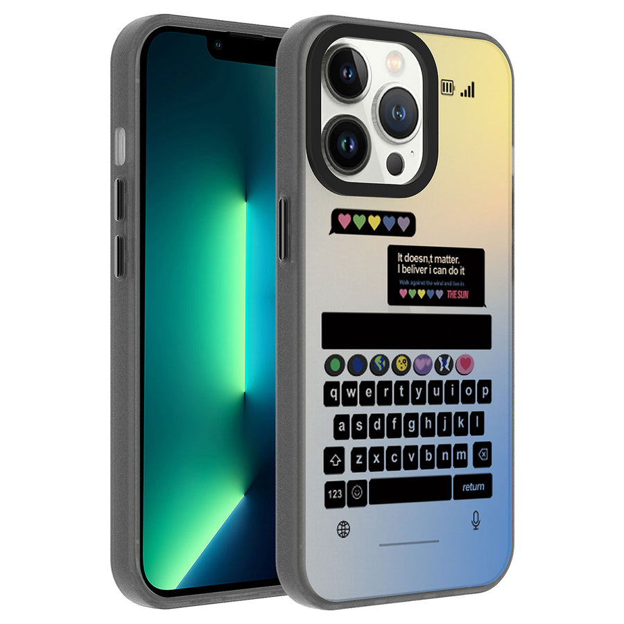 iPhone 13 Pro Max Kılıf Desenli Zore Dragon Sert Kılıf - Klavye