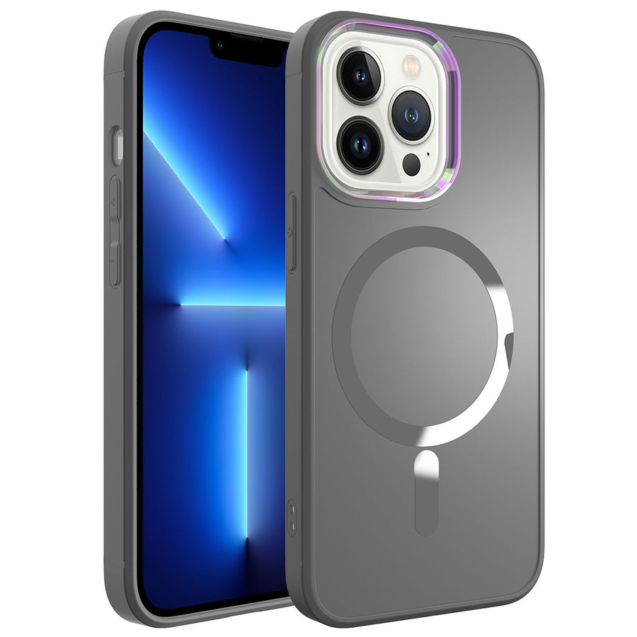 iPhone 13 Pro Max Kılıf M-safe Wireless Şarj Özellikli Zore Stil Kılıf - Siyah