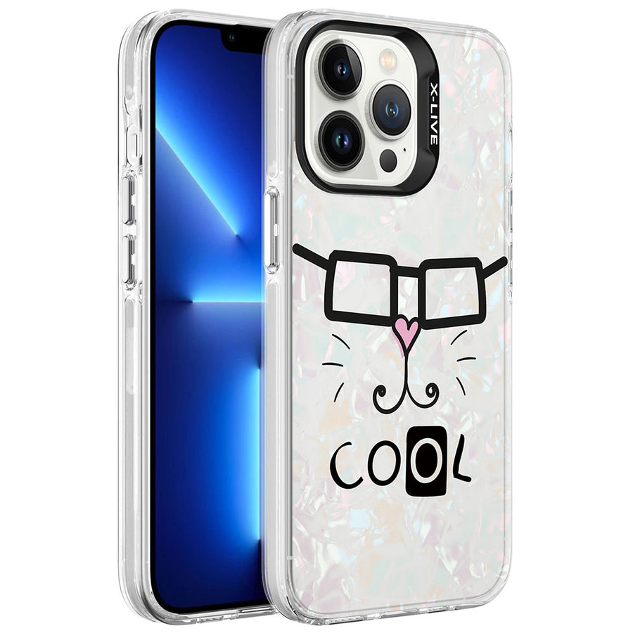 iPhone 13 Pro Max Kılıf Mermer Desenli Zore Marbello Kılıf - Beyaz