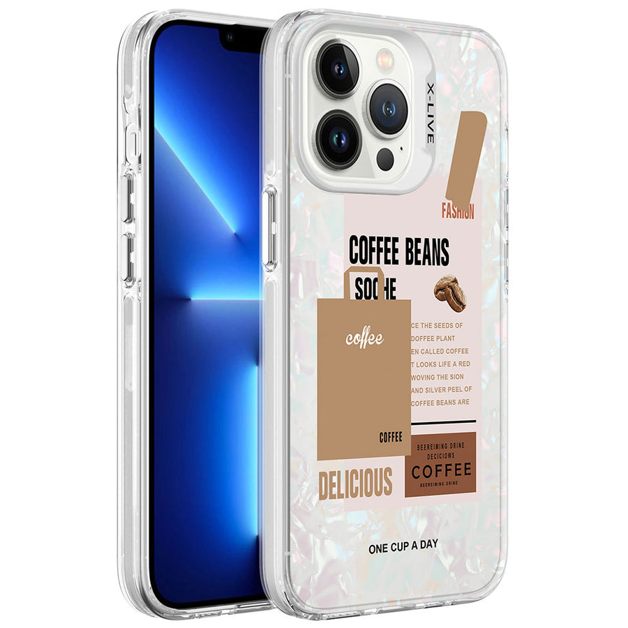 iPhone 13 Pro Max Kılıf Mermer Desenli Zore Marbello Kılıf - Kahverengi
