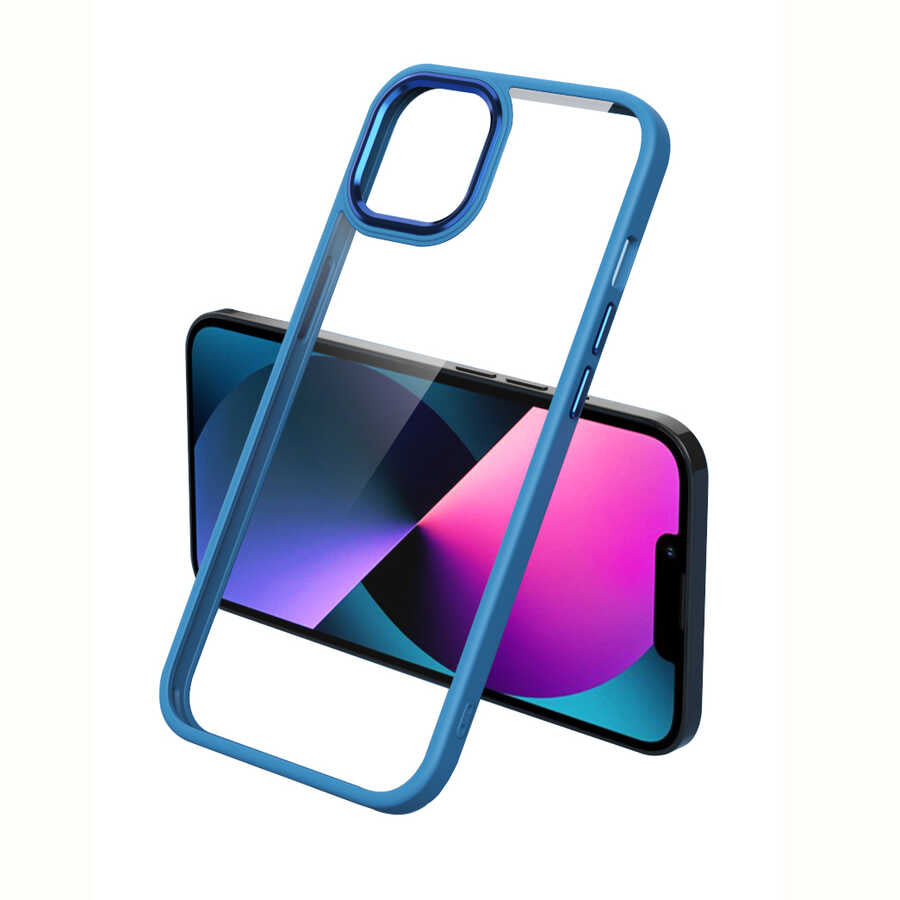 iPhone 13 Pro Max Kılıf Zore Krom Kılıf - Mavi