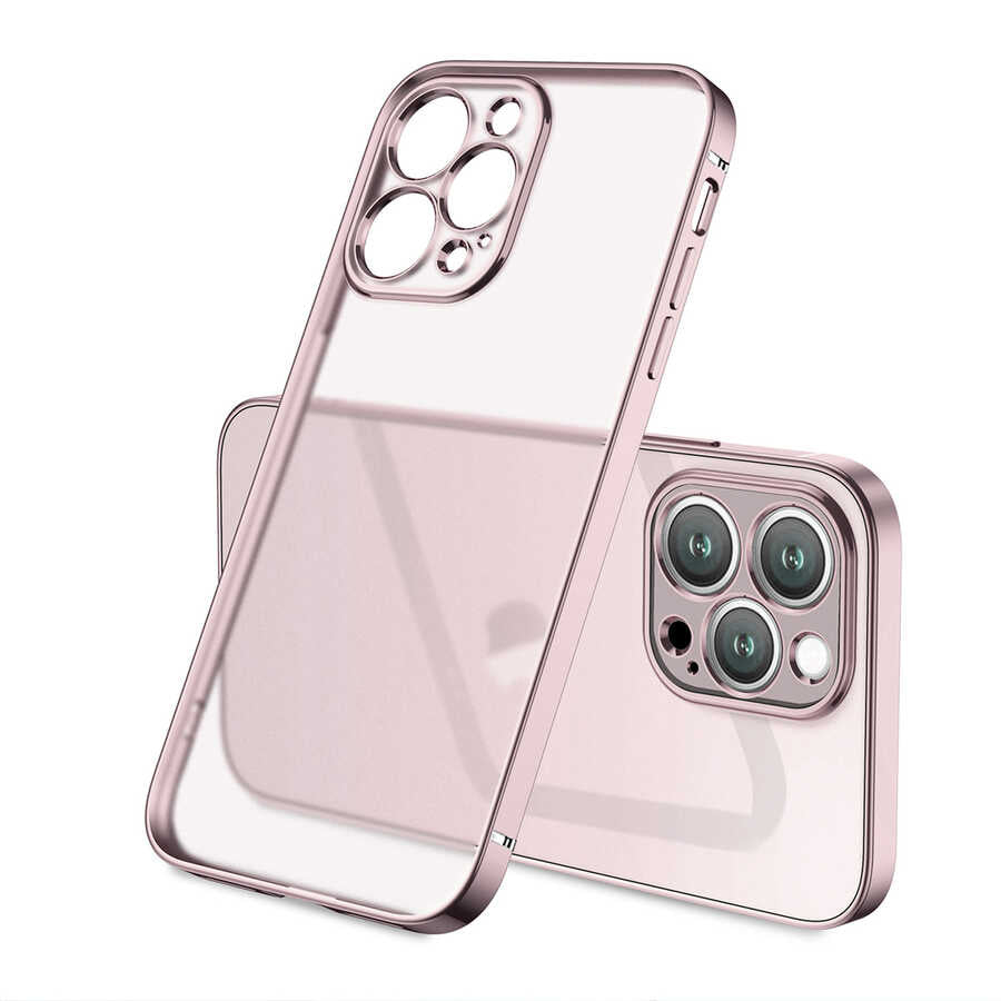 iPhone 13 Pro Max Kılıf Zore Mat Gbox Kılıf - Rose Gold