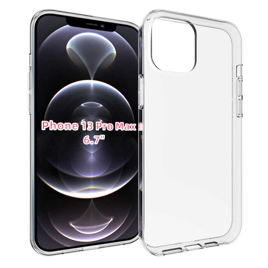 iPhone 13 Pro Max Kılıf Zore Süper Silikon Kılıf - Renksiz