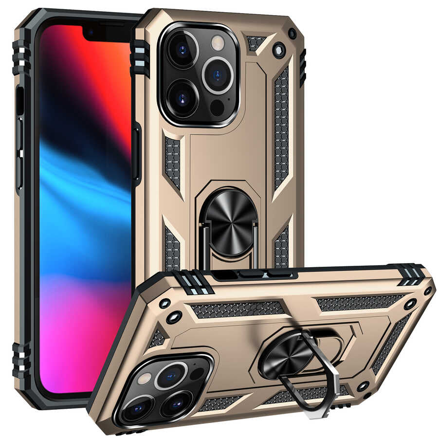 iPhone 13 Pro Max Kılıf Zore Vega Kılıf - Gold