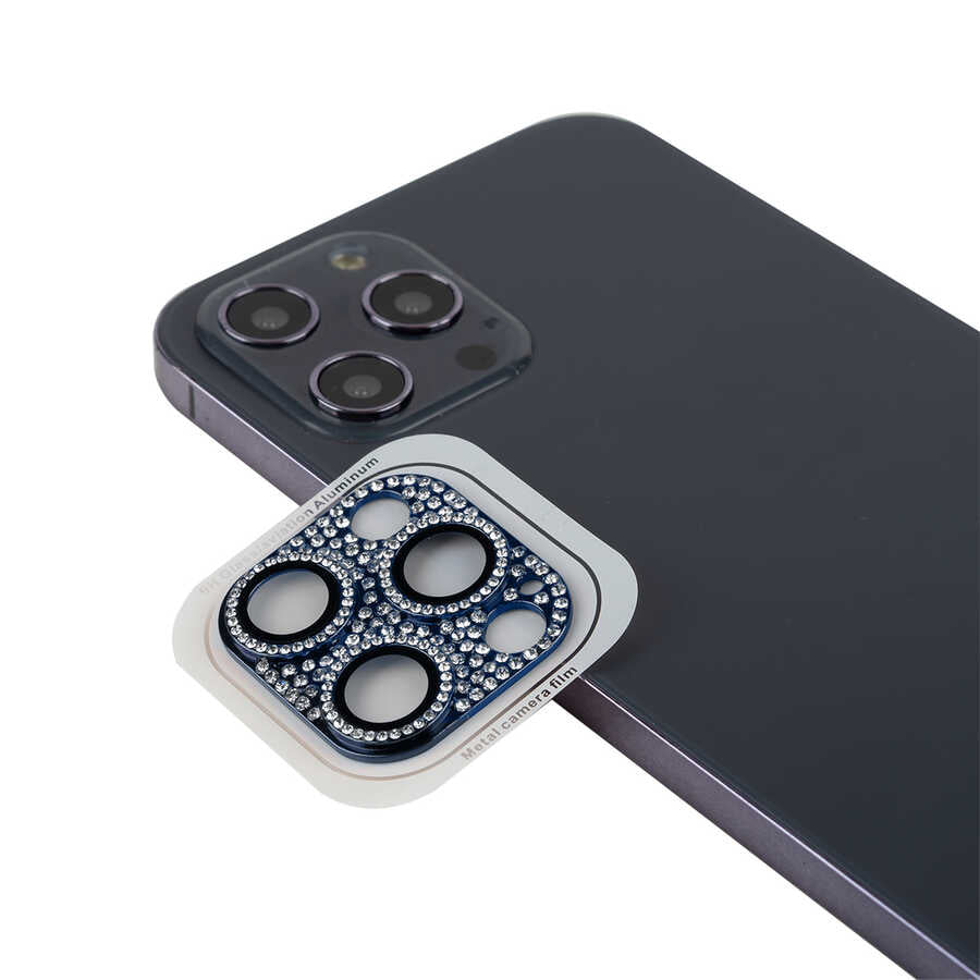 iPhone 13 Pro Max Zore CL-08 Kamera Lens Koruyucu - Mavi