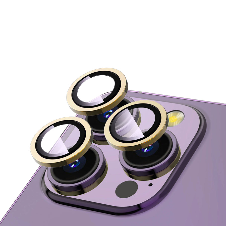 iPhone 13 Pro Max Zore CL-12 Premium Safir Parmak İzi Bırakmayan Anti-Reflective Kamera Lens Koruyucu - Gold