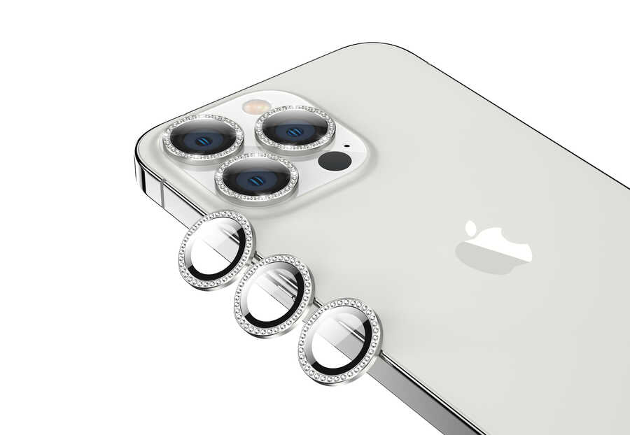 iPhone 13 Pro Zore CL-06 Kamera Lens Koruyucu - Gümüş