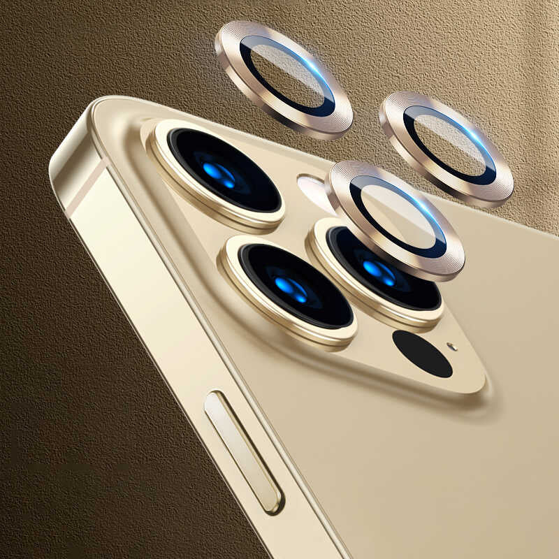 iPhone 13 Pro Zore CL-07 Kamera Lens Koruyucu - Gold