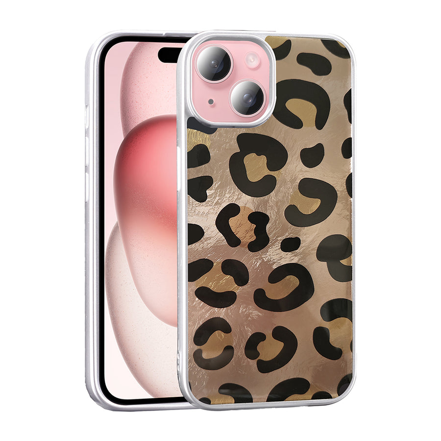 iPhone 14 Kılıf Desenli Zore Mep Kılıf - Gold Leopar