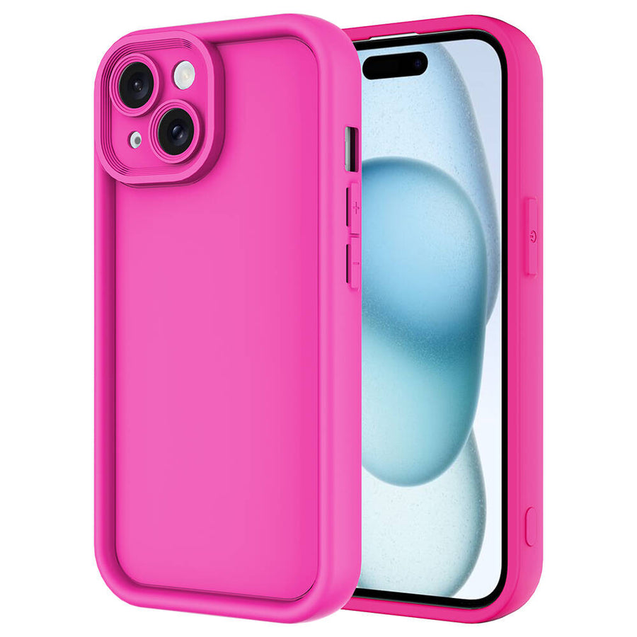 iPhone 14 Kılıf Kamera Korumalı Zore Ananas Kılıf - Pembe Koyu