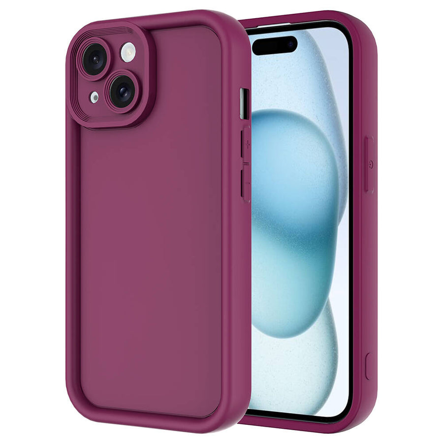 iPhone 14 Kılıf Kamera Korumalı Zore Ananas Kılıf - Mürdüm
