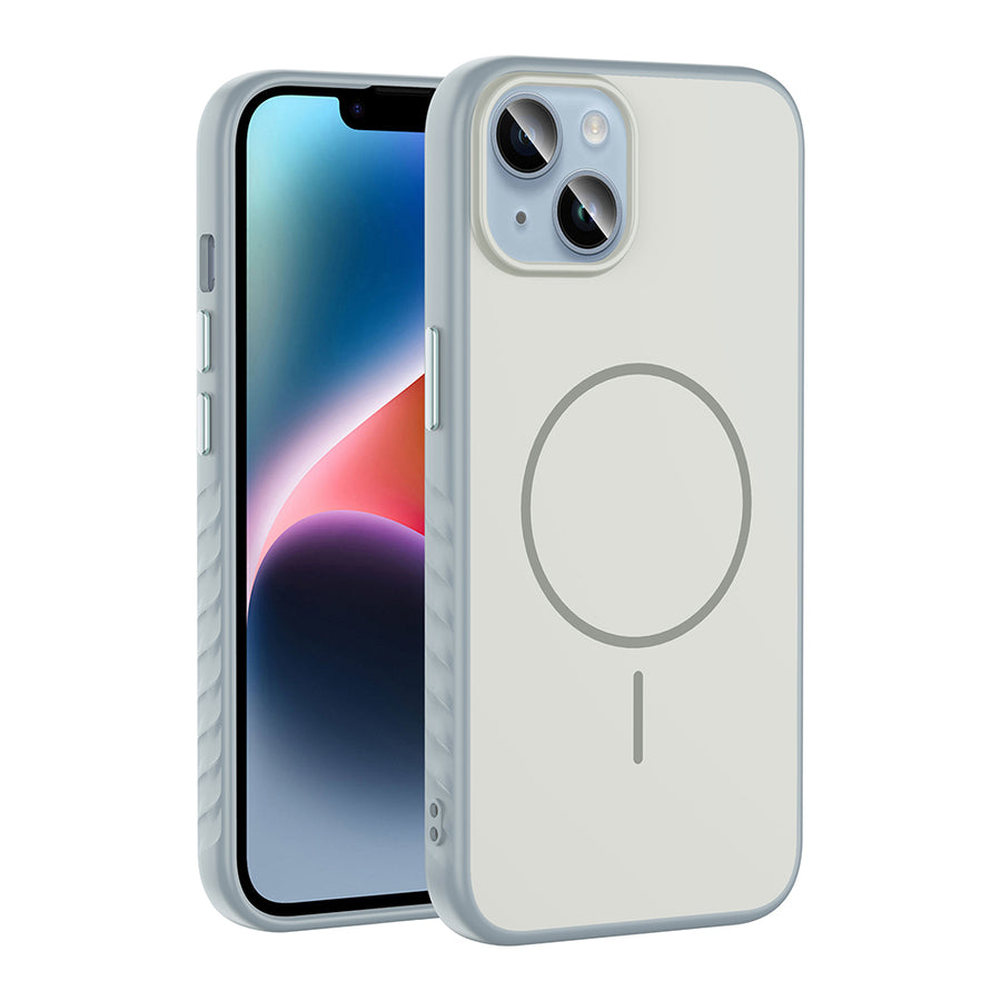 iPhone 14 Kılıf M-safe Şarj Özellikli Zore Tea Kılıf - Gümüş