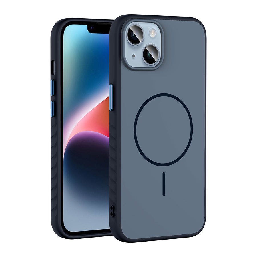 iPhone 14 Kılıf M-safe Şarj Özellikli Zore Tea Kılıf - Lacivert