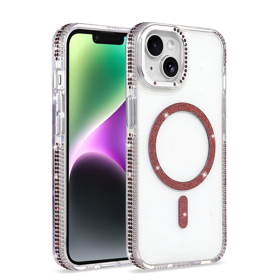 iPhone 14 Kılıf M-safe Şarj Özellikli Zore Tera Silikon Kılıf - Mürdüm