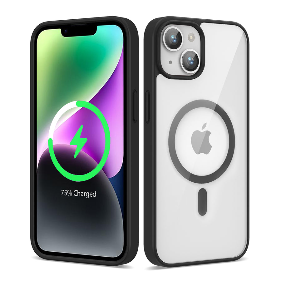 iPhone 14 Kılıf M-safe Wireless Şarj Özellikli Silikon Zore Ege Kılıf - Açık Mavi