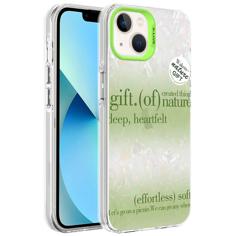 iPhone 14 Kılıf Mermer Desenli Zore Marbello Kılıf - Yeşil