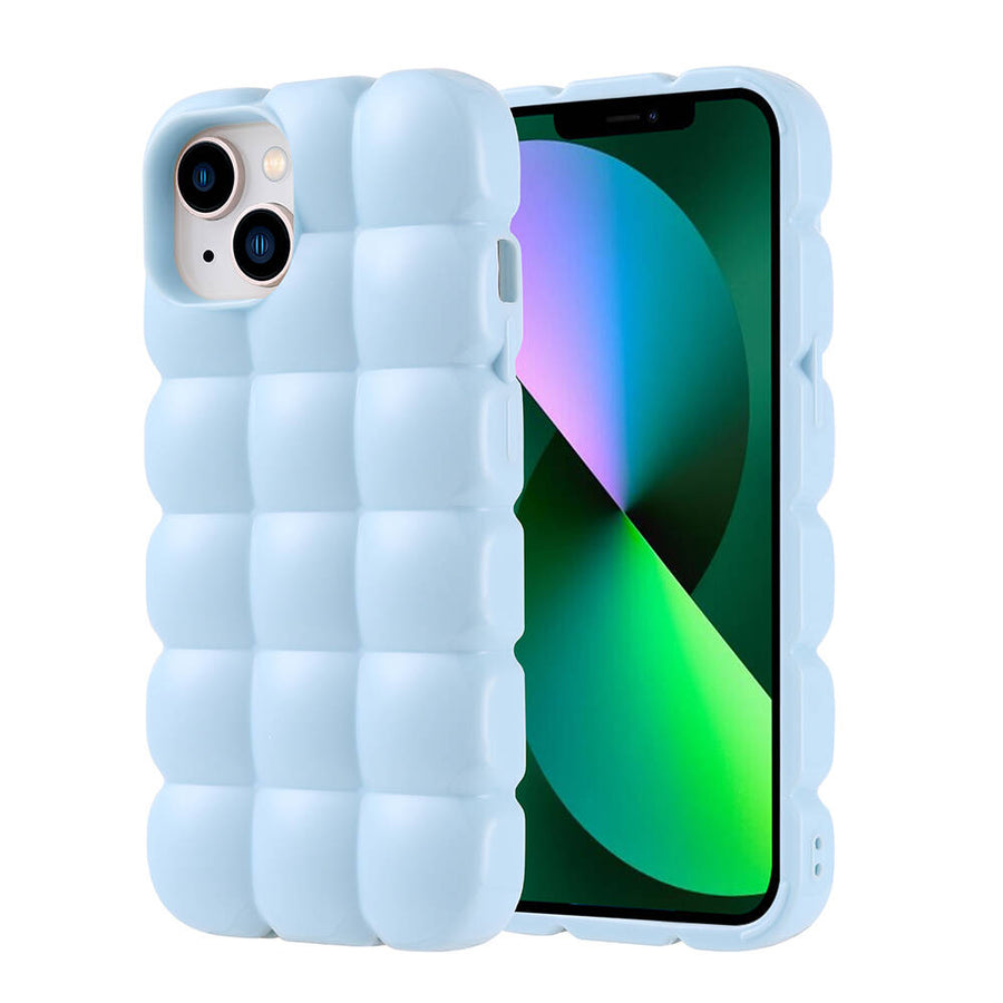 iPhone 14 Kılıf Parlak Esnek Silikon Zore Dom Dom Kılıf - Mavi