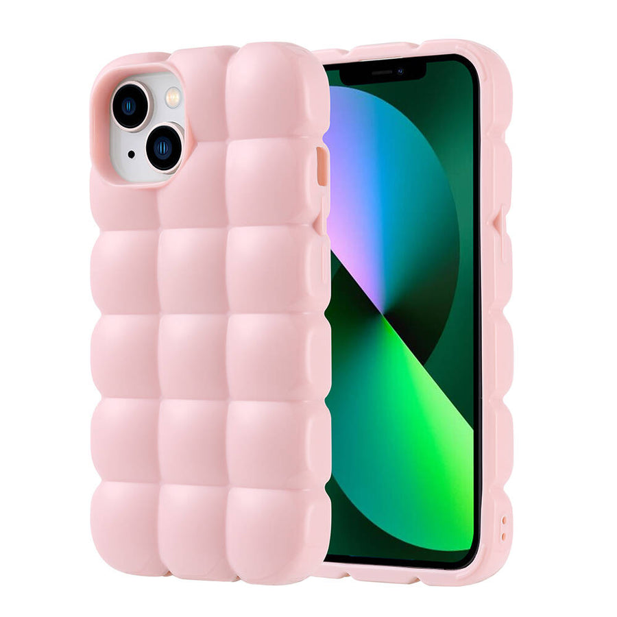 iPhone 14 Kılıf Parlak Esnek Silikon Zore Dom Dom Kılıf - Pembe