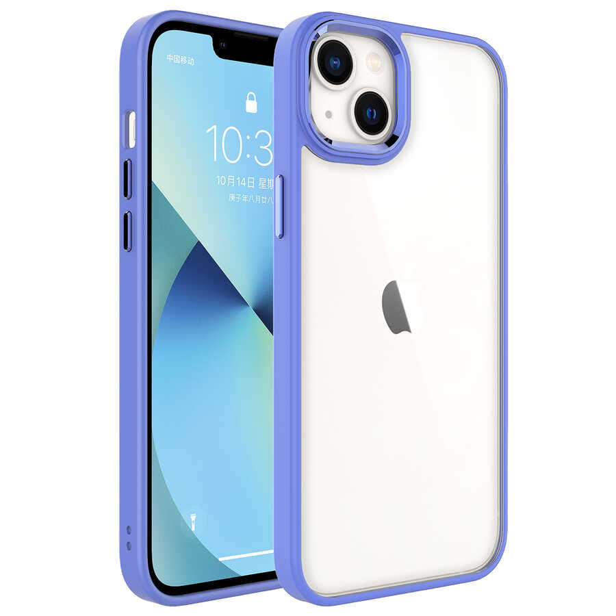 iPhone 14 Kılıf Zore Krom Kılıf - Lavendery Gray