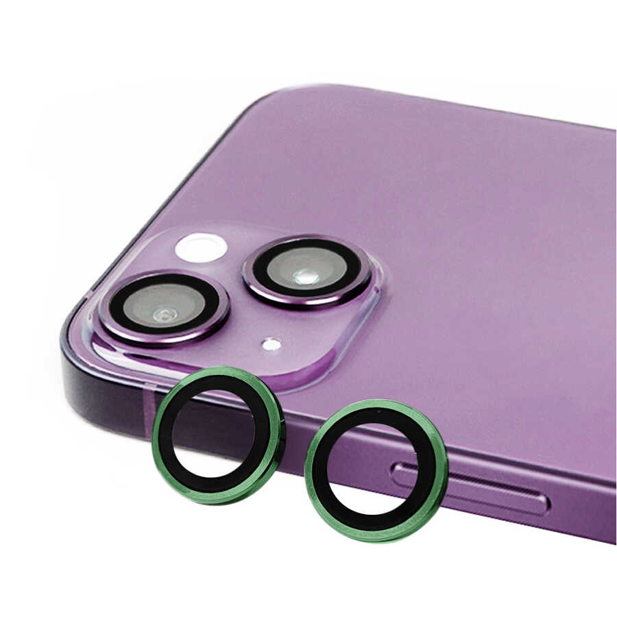 iPhone 14 Plus Zore CL-07 Kamera Lens Koruyucu - Koyu Yeşil
