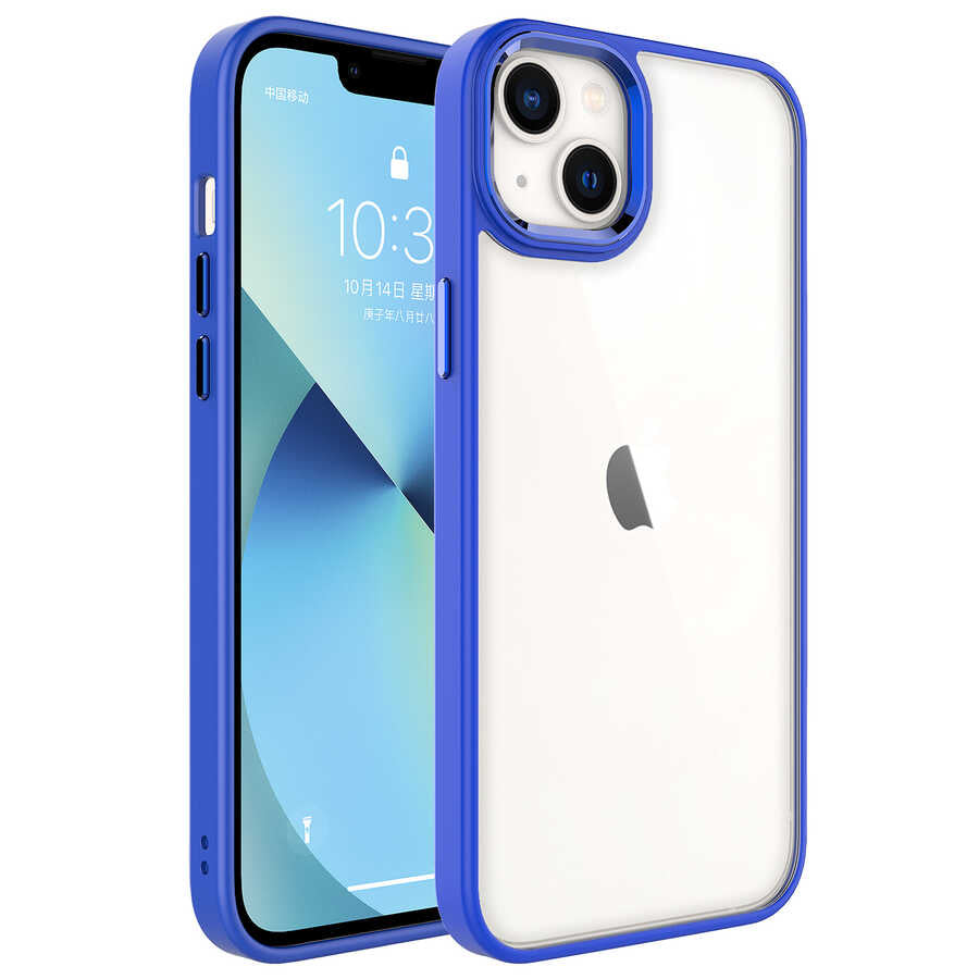 iPhone 14 Plus Kılıf Zore Krom Kılıf - Lacivert