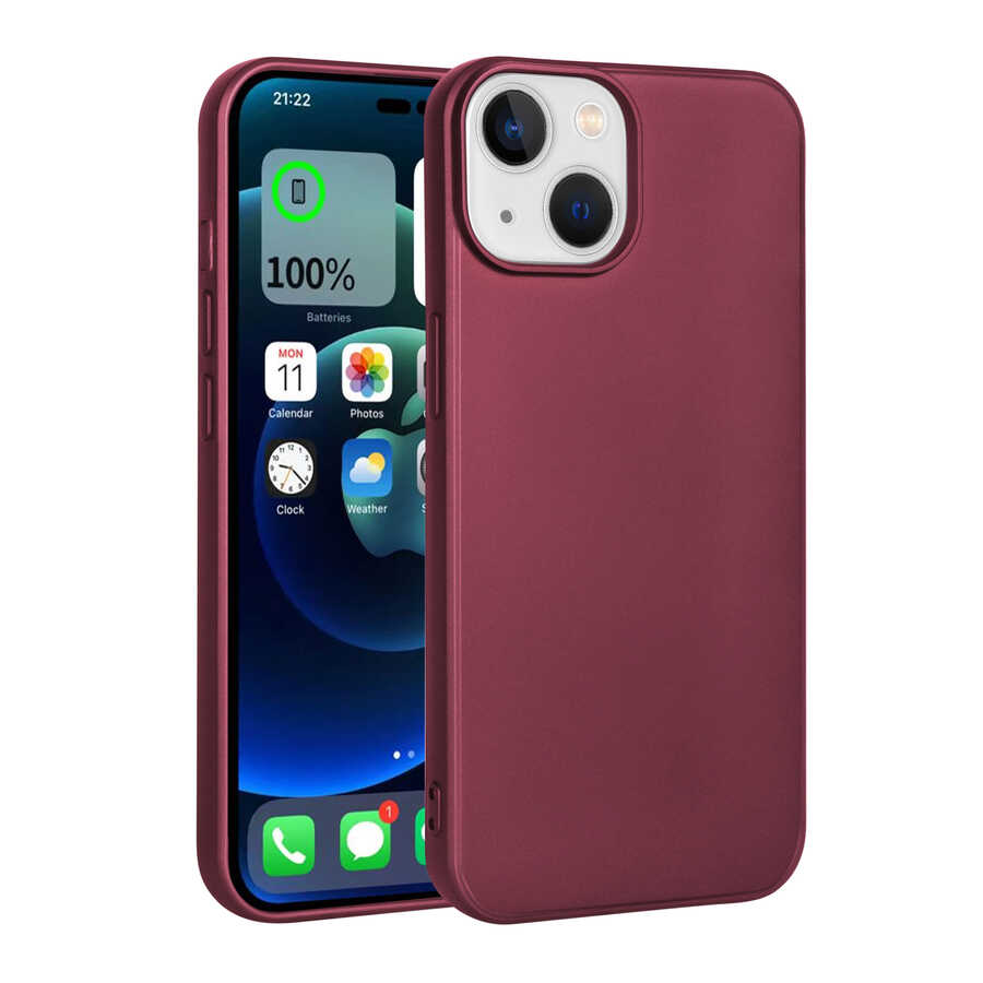 iPhone 14 Plus Kılıf Zore Premier Silikon Kılıf - Mürdüm