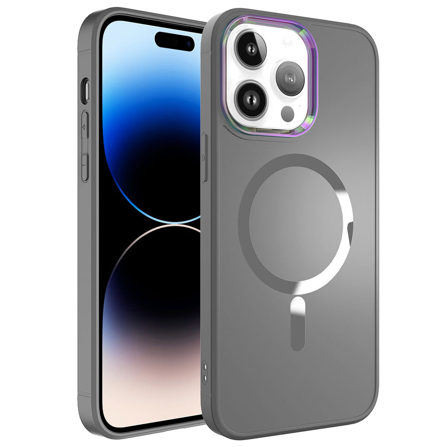 iPhone 14 Pro Kılıf M-safe Wireless Şarj Özellikli Zore Stil Kılıf - Siyah