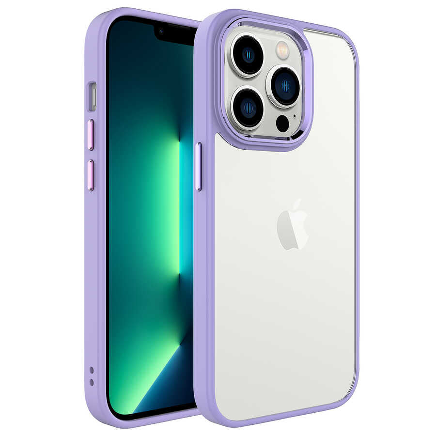 iPhone 14 Pro Kılıf Zore Krom Kılıf - Lila