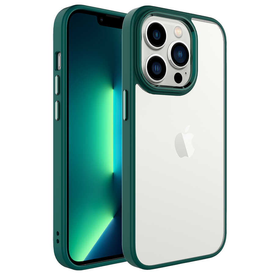 iPhone 14 Pro Kılıf Zore Krom Kılıf - Koyu Yeşil