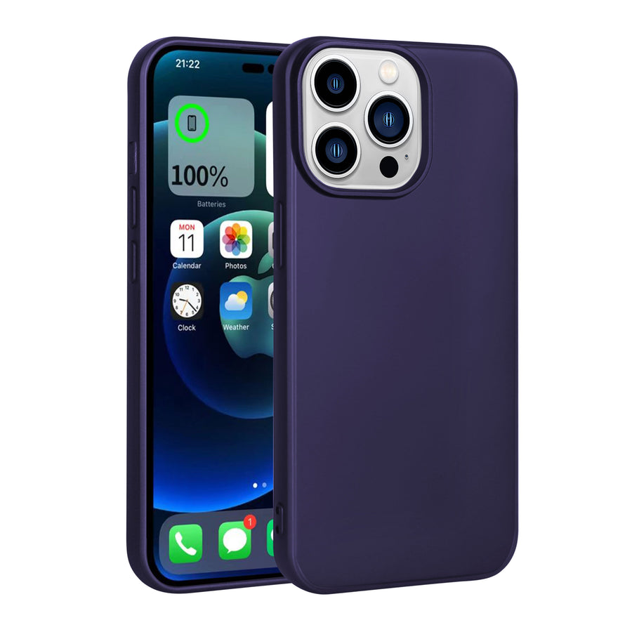 iPhone 14 Pro Kılıf Zore Premier Silikon Kılıf - Derin Mor