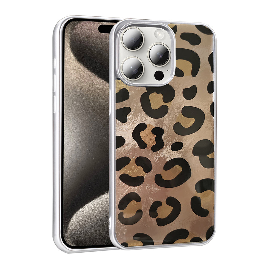 iPhone 14 Pro Max Kılıf Desenli Zore Mep Kılıf - Gold Leopar