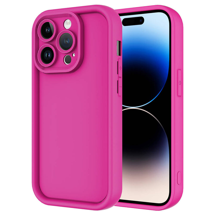 iPhone 14 Pro Max Kılıf Kamera Korumalı Zore Ananas Kılıf - Pembe Koyu