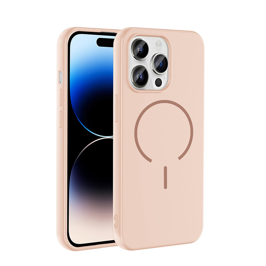 iPhone 14 Pro Max Kılıf M-safe Şarj Özellikli Zore Meta Kılıf - Rose Pembe