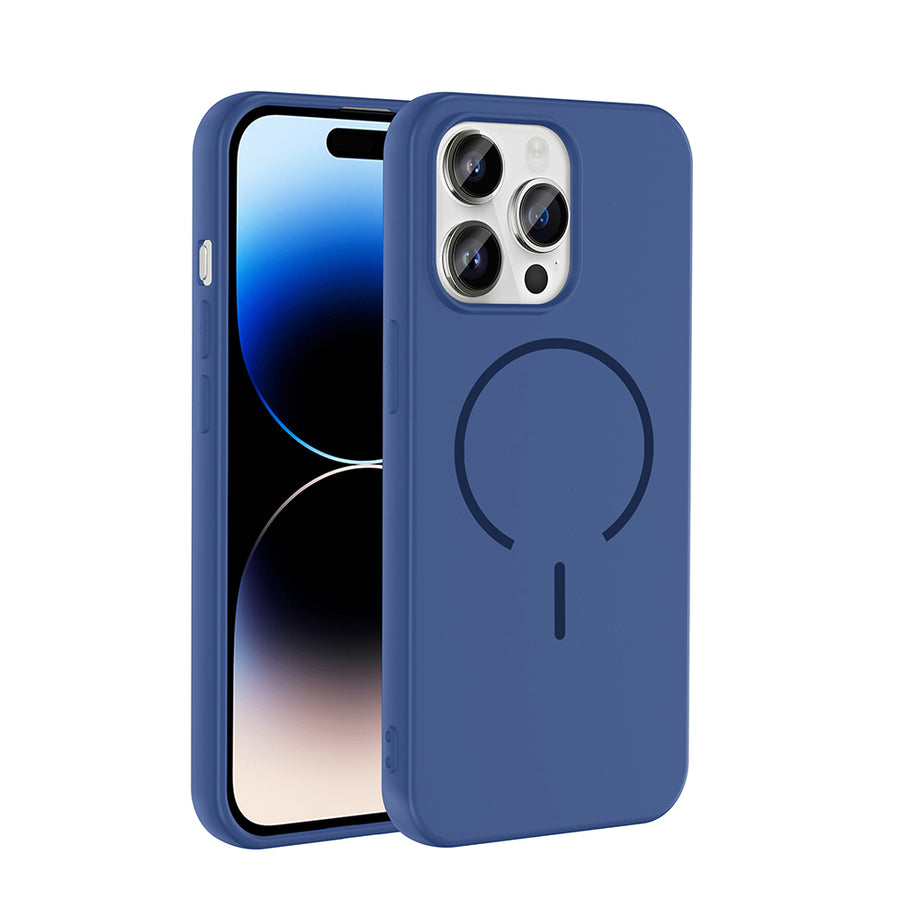 iPhone 14 Pro Max Kılıf M-safe Şarj Özellikli Zore Meta Kılıf - Lacivert