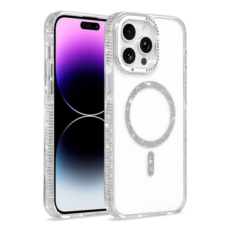 iPhone 14 Pro Max Kılıf M-safe Şarj Özellikli Zore Tera Silikon Kılıf - Şeffaf