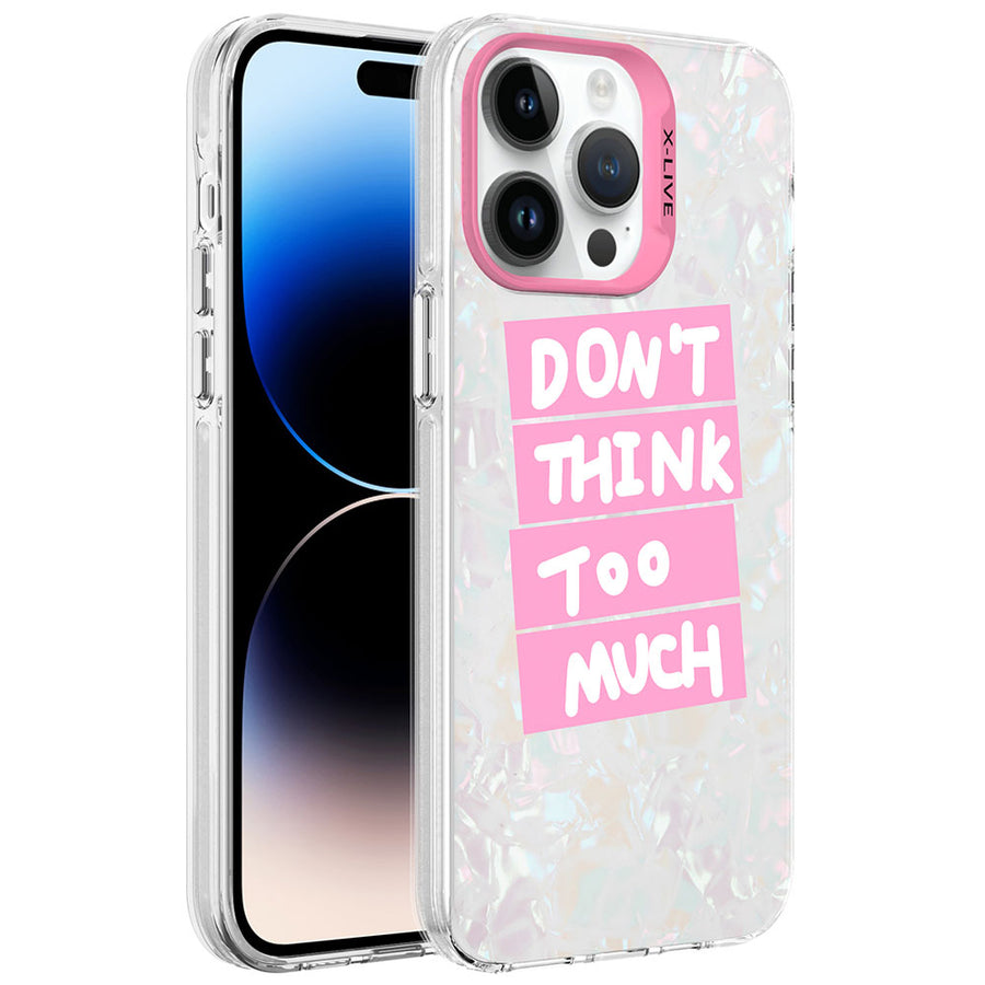 iPhone 14 Pro Max Kılıf Mermer Desenli Zore Marbello Kılıf - Pembe