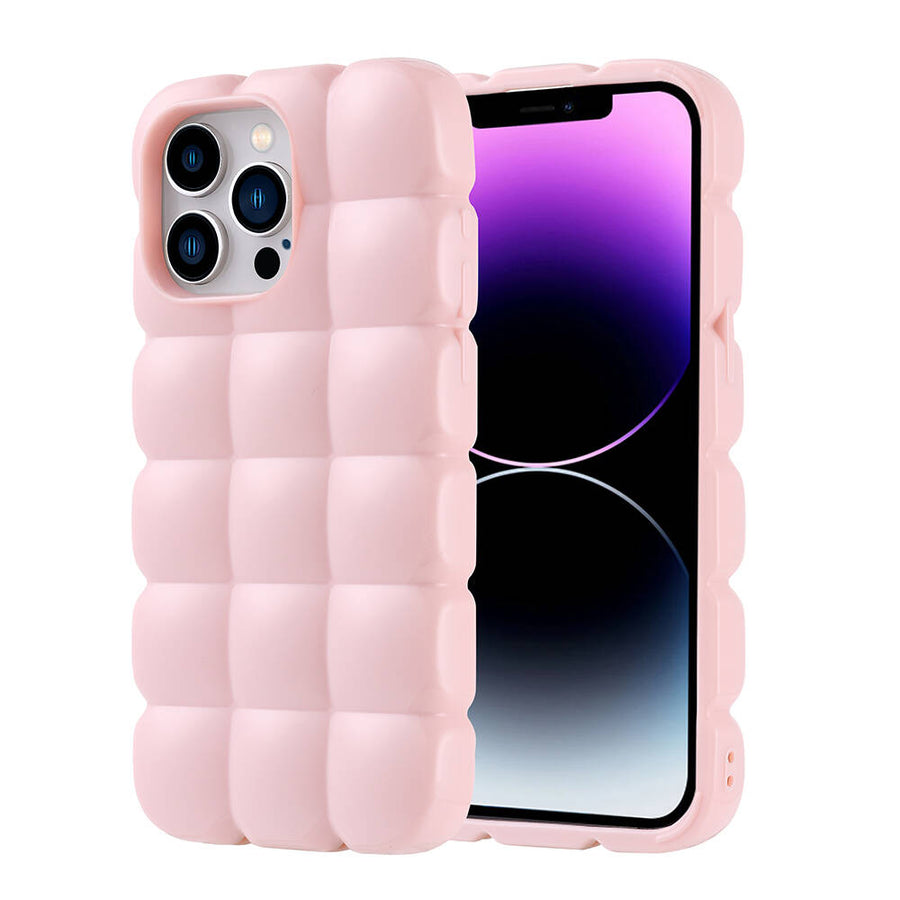 iPhone 14 Pro Max Kılıf Parlak Esnek Silikon Zore Dom Dom Kılıf - Pembe