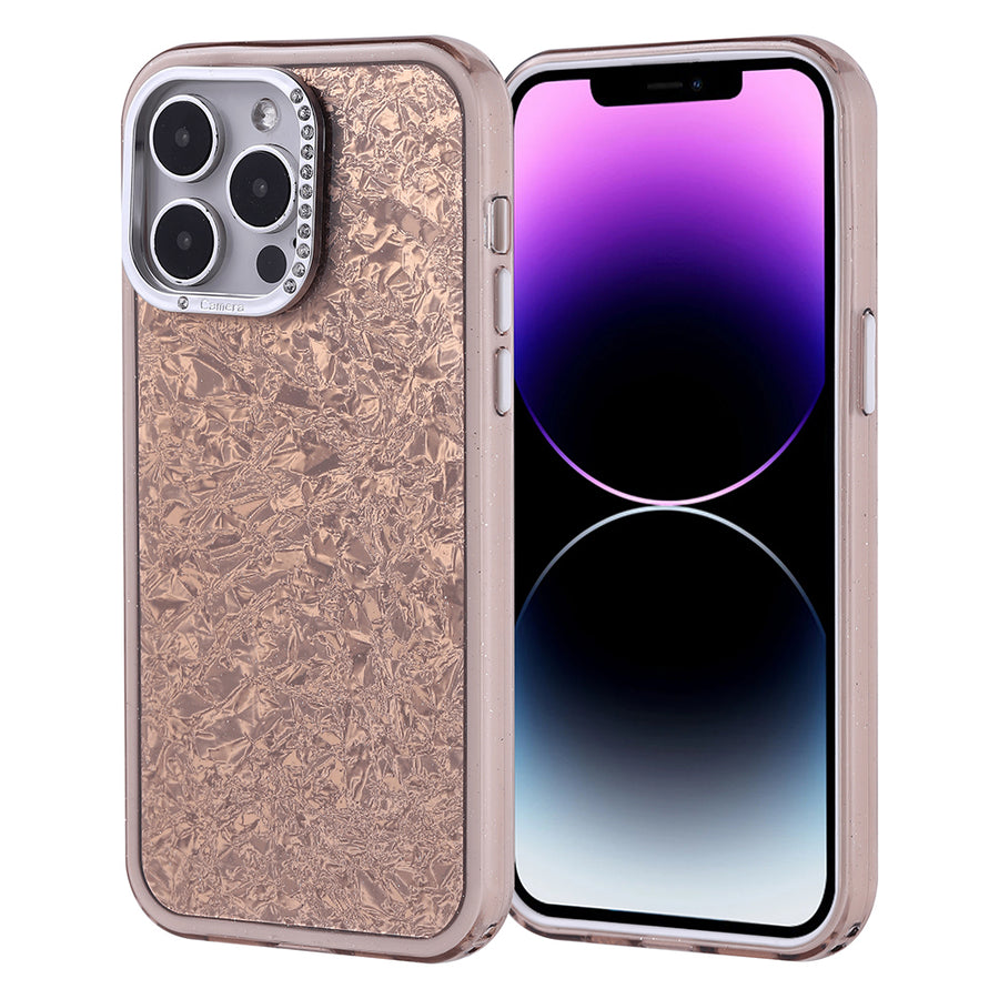 iPhone 14 Pro Max Kılıf Taşlı Tasarımlı Zore Kapi Kılıf - Gold
