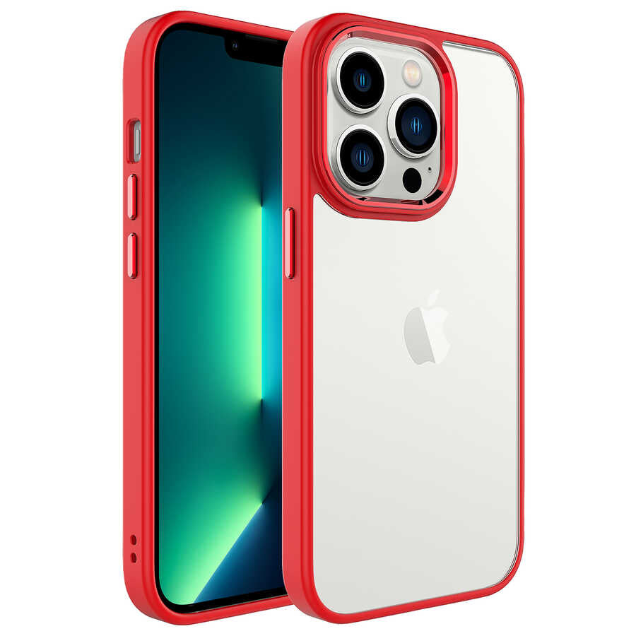 iPhone 14 Pro Max Kılıf Zore Krom Kılıf - Kırmızı