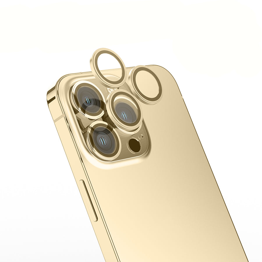 iPhone 14 Pro Max Zore Mikro Kamera Lens Koruyucu - Gold