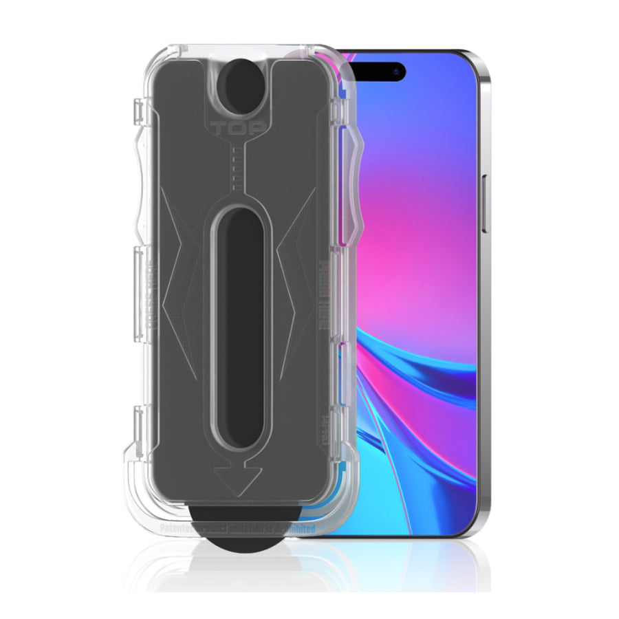 iPhone 14 Zore Kolay Uygulama Aparatlı 5D Magic Privacy Glass Hayalet Cam Ekran - Siyah
