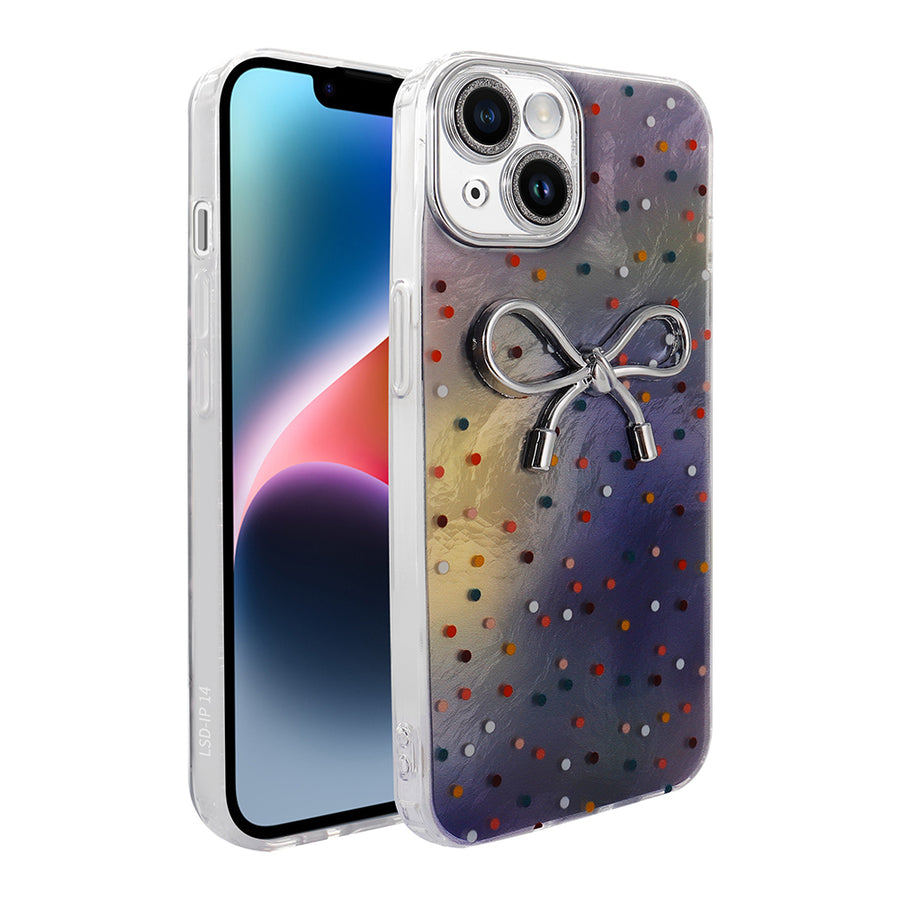 iPhone 15 Kılıf Kamera Korumalı Figürlü Zore Ponti Silikon Kılıf - Lila