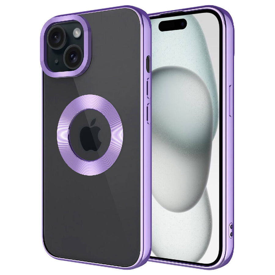 iPhone 15 Kılıf Kamera Korumalı Logo Gösteren Zore Omega Kılıf - Lila