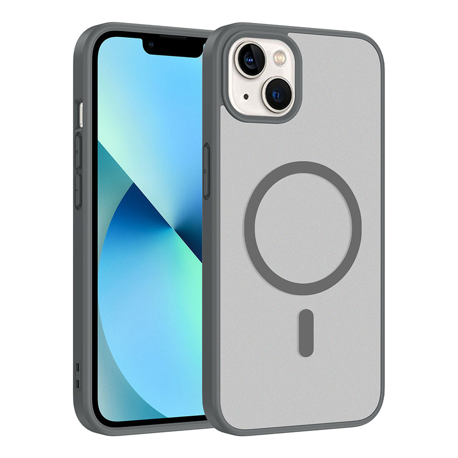 iPhone 15 Kılıf M-safe Şarj Özellikli Zore Babet Kılıf - Gri