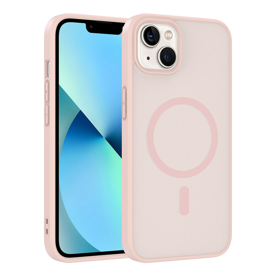 iPhone 15 Kılıf M-safe Şarj Özellikli Zore Babet Kılıf - Pembe