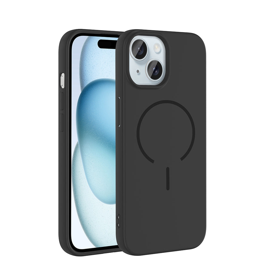 iPhone 15 Kılıf M-safe Şarj Özellikli Zore Meta Kılıf - Siyah