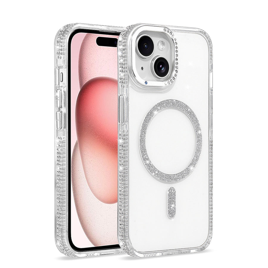 iPhone 15 Kılıf M-safe Şarj Özellikli Zore Tera Silikon Kılıf - Şeffaf