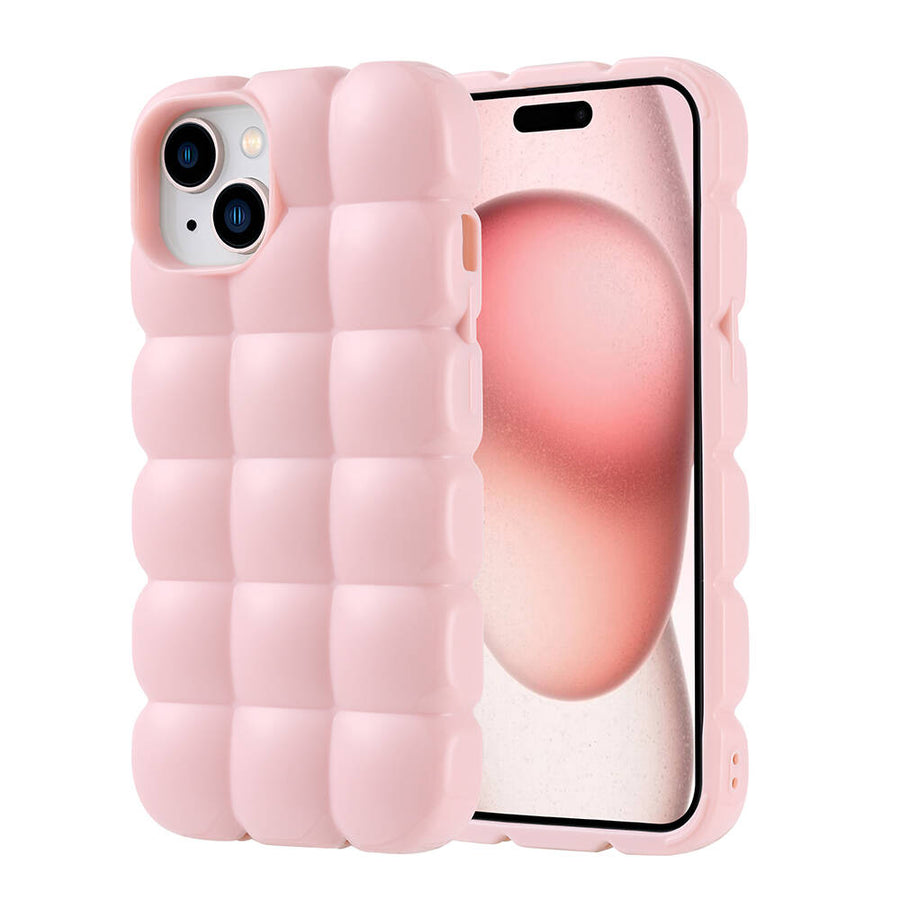 iPhone 15 Kılıf Parlak Esnek Silikon Zore Dom Dom Kılıf - Pembe