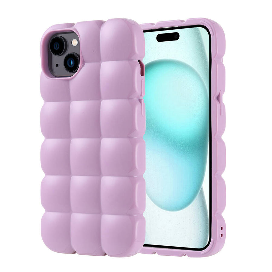iPhone 15 Plus Kılıf Parlak Esnek Silikon Zore Dom Dom Kılıf - Lila